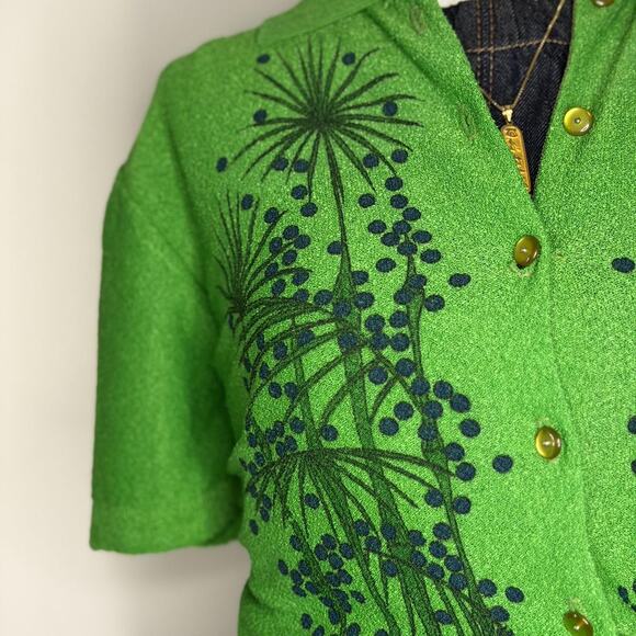 SOLD Vintage 1960s Wool Terry Cloth Blouse - Size Small - Handmade - Picture 3 of 6